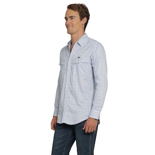 Foto 2 | Camisa Vaquera Wrangler Hombre Retro Slim Manga Larga 488 Azul Cielo