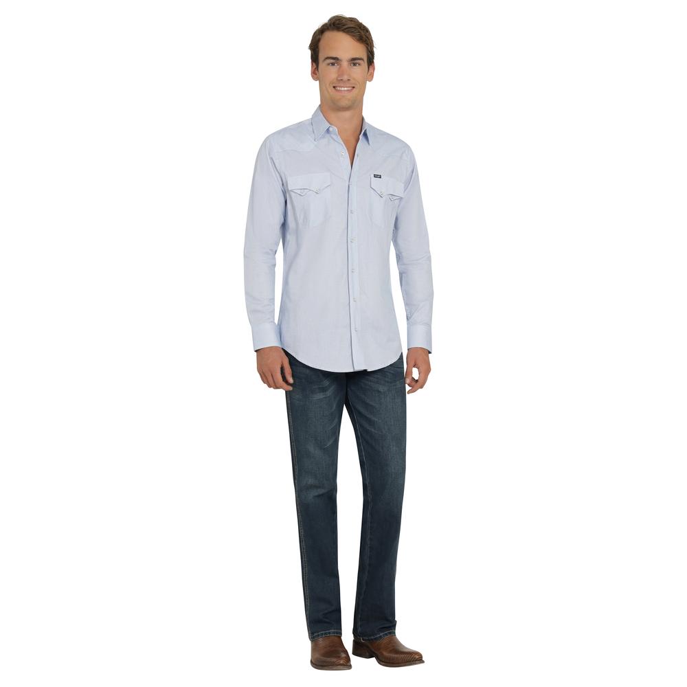 Foto 5 pulgar | Camisa Vaquera Wrangler Hombre 20 Extreme Slim Manga Larga 763 Azul