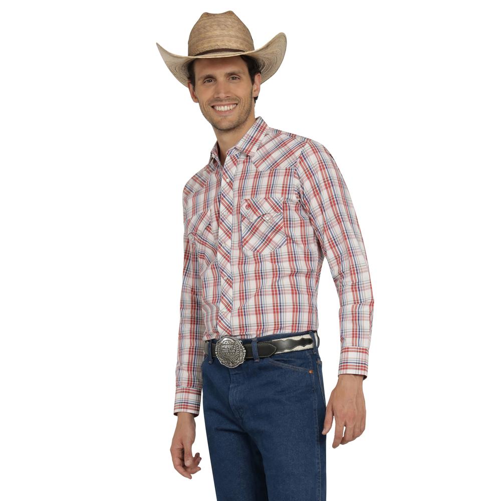 Foto 2 | Camisa Vaquera Wrangler Hombre Western Fashion Slim Manga Larga 927 Rojo
