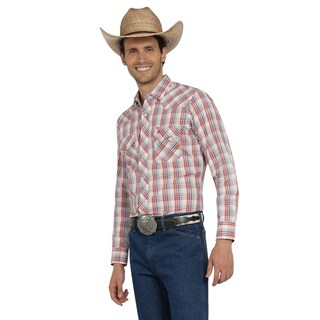 Foto 2 | Camisa Vaquera Wrangler Hombre Western Fashion Slim Manga Larga 927 Rojo