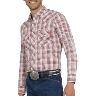 Foto 5 | Camisa Vaquera Wrangler Hombre Western Fashion Slim Manga Larga 927 Rojo
