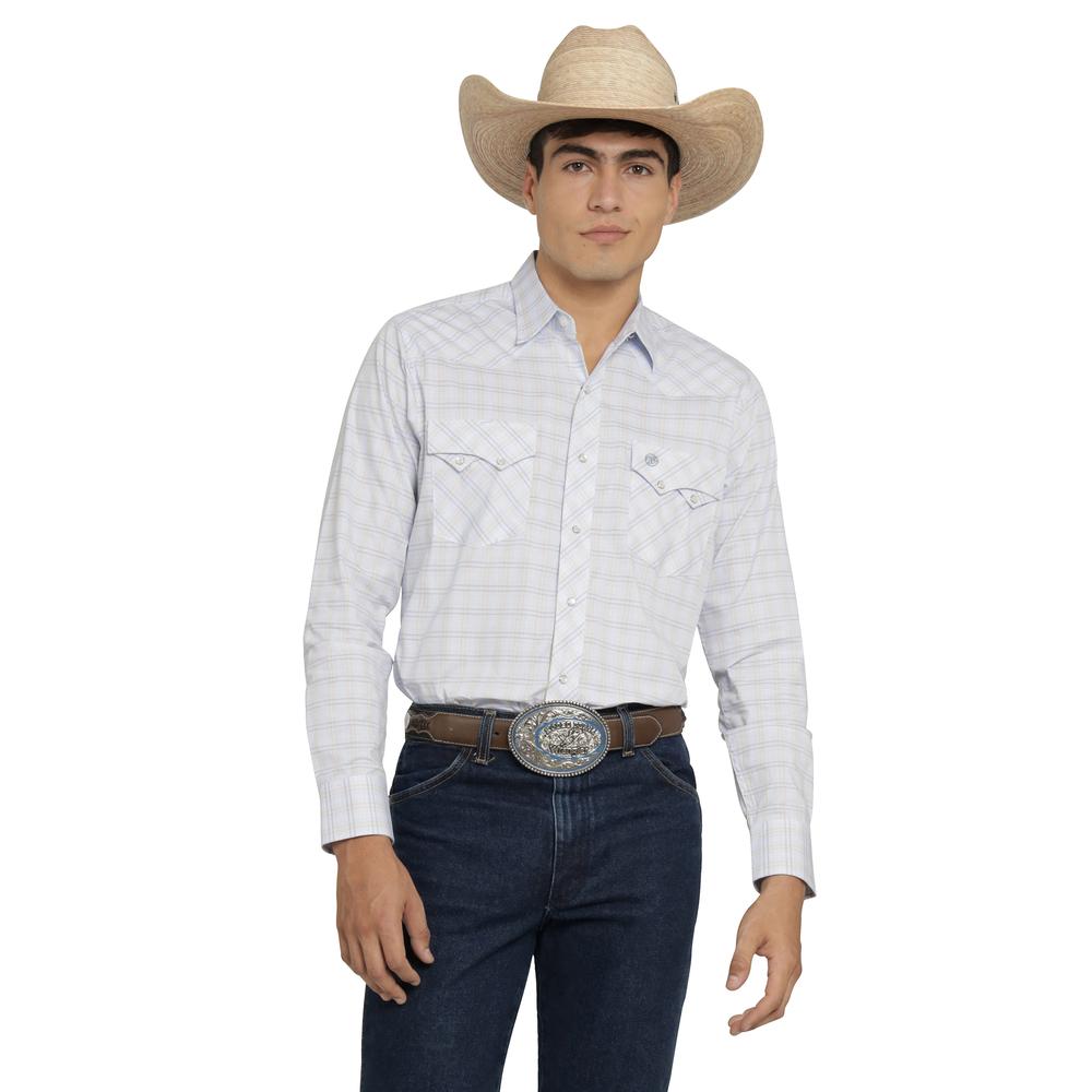Foto 2 pulgar | Camisa Vaquera Wrangler Hombre Western Fashion Slim Manga Larga 472 Azul
