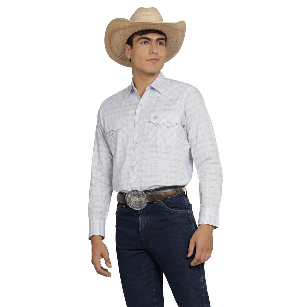Foto 3 pulgar | Camisa Vaquera Wrangler Hombre Western Fashion Slim Manga Larga 472 Azul