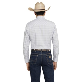 Foto 3 | Camisa Vaquera Wrangler Hombre Western Fashion Slim Manga Larga 472 Azul