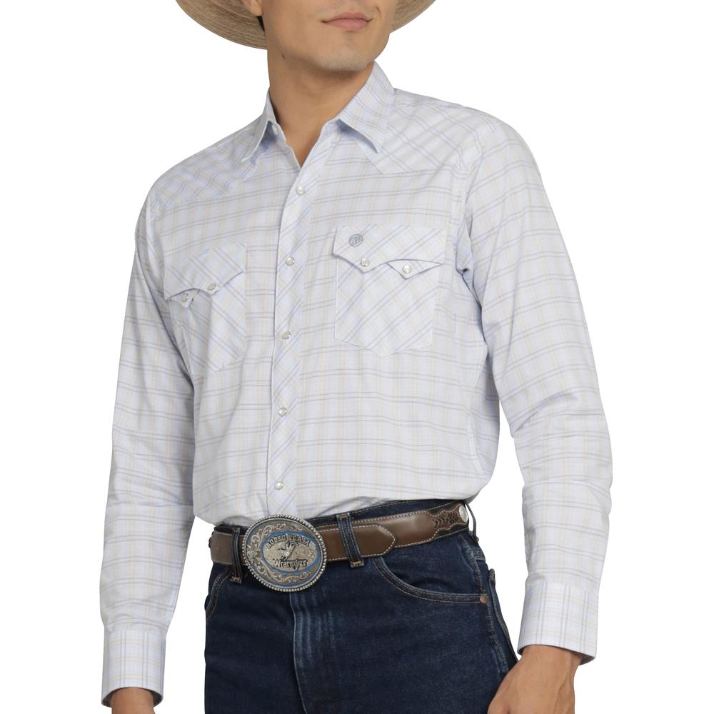 Foto 6 pulgar | Camisa Vaquera Wrangler Hombre Western Fashion Slim Manga Larga 472 Azul