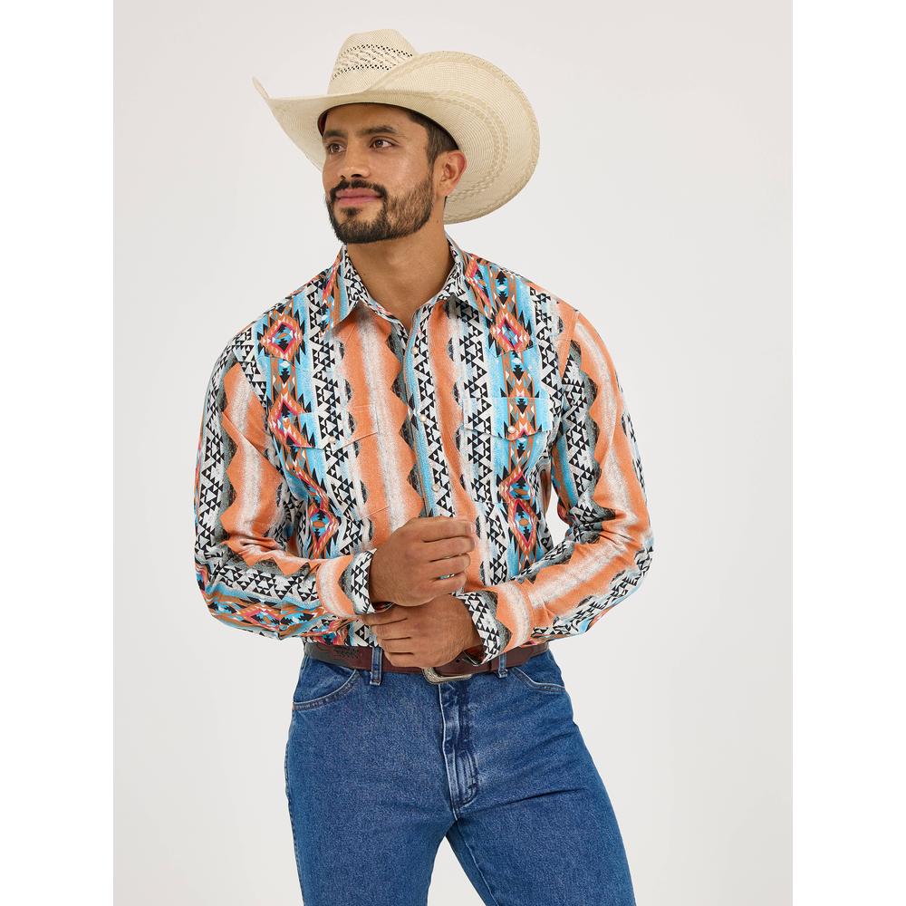 Foto 1 | Camisa Vaquera Wrangler Hombre Checotah Regular Manga Larga 993 Azul