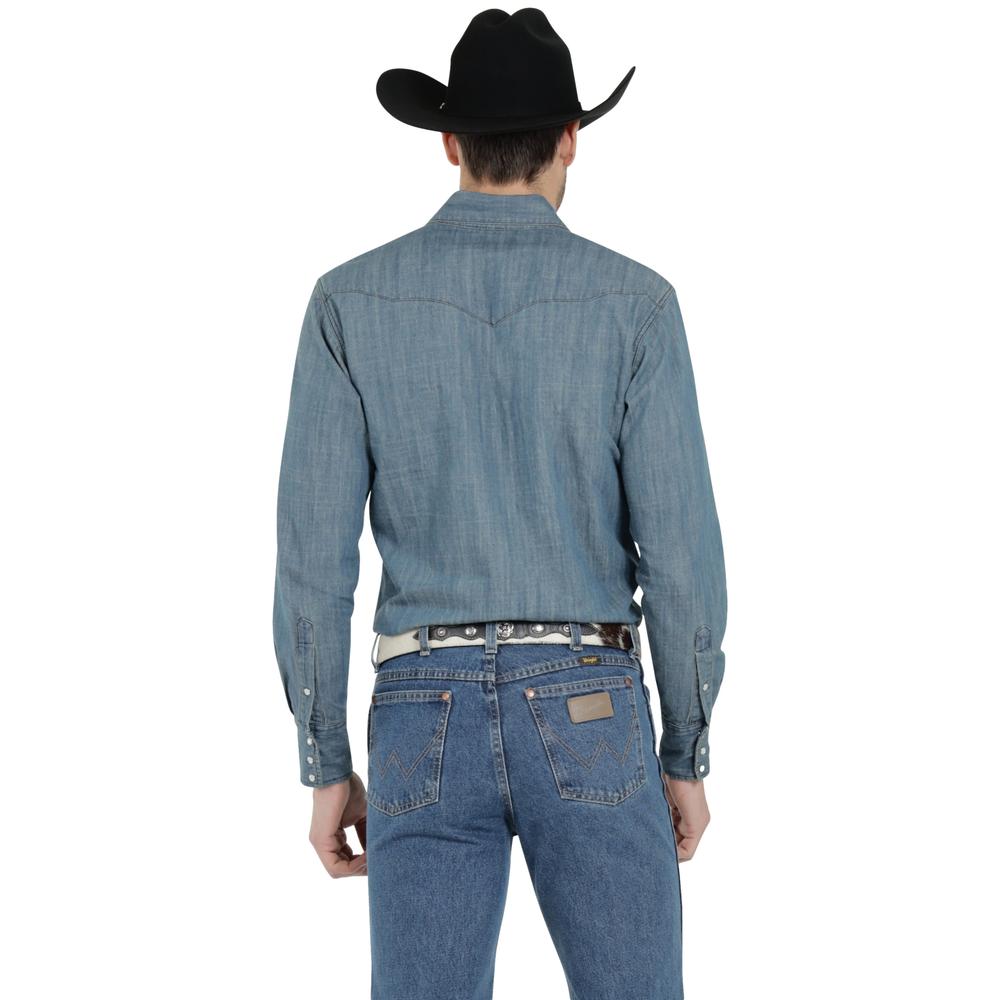 Foto 4 pulgar | Camisa Vaquera Wrangler Hombre Denim Regular Manga Larga 915 Azul