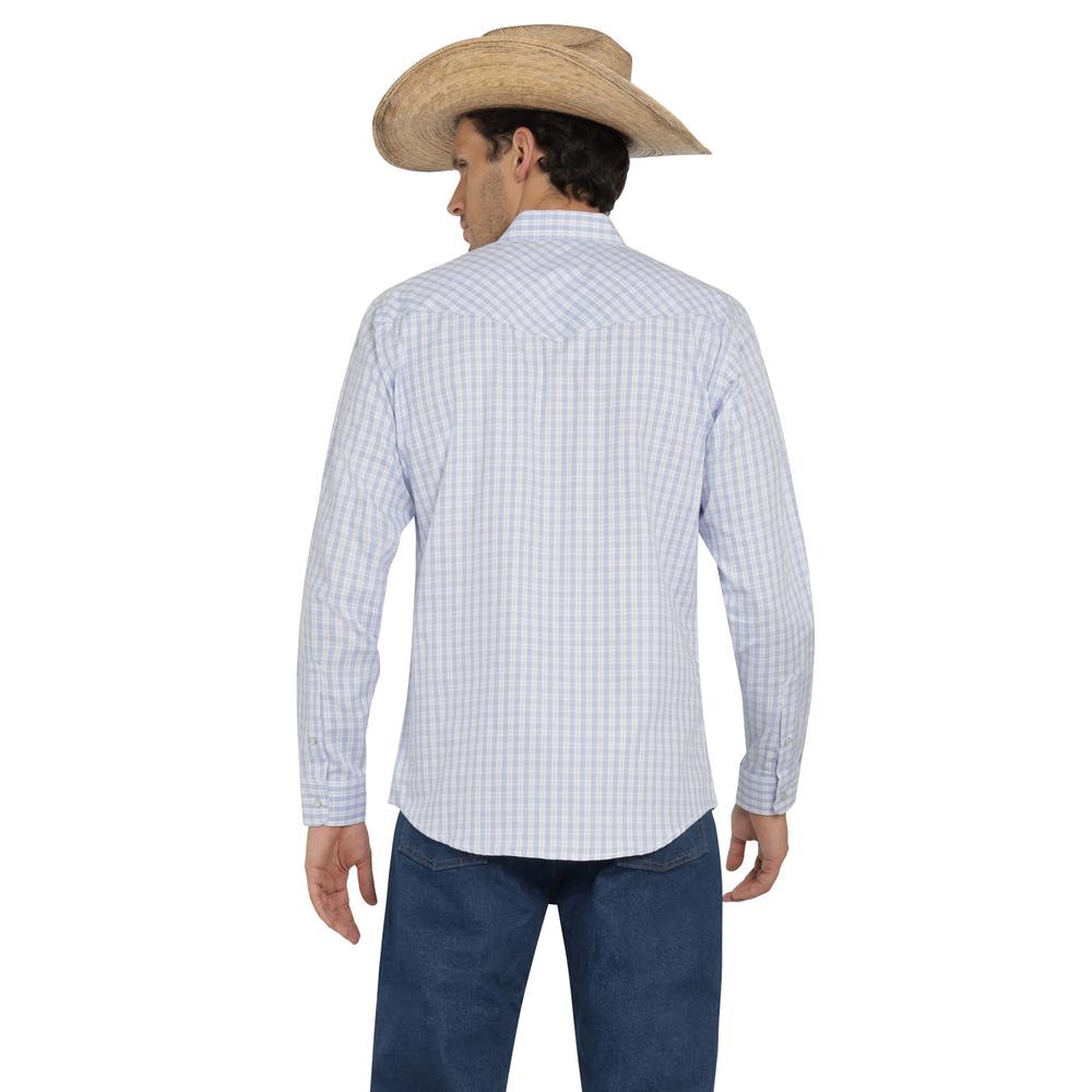 Foto 4 pulgar | Camisa Vaquera Wrangler Hombre Logos Regular Manga Larga 906 Azul