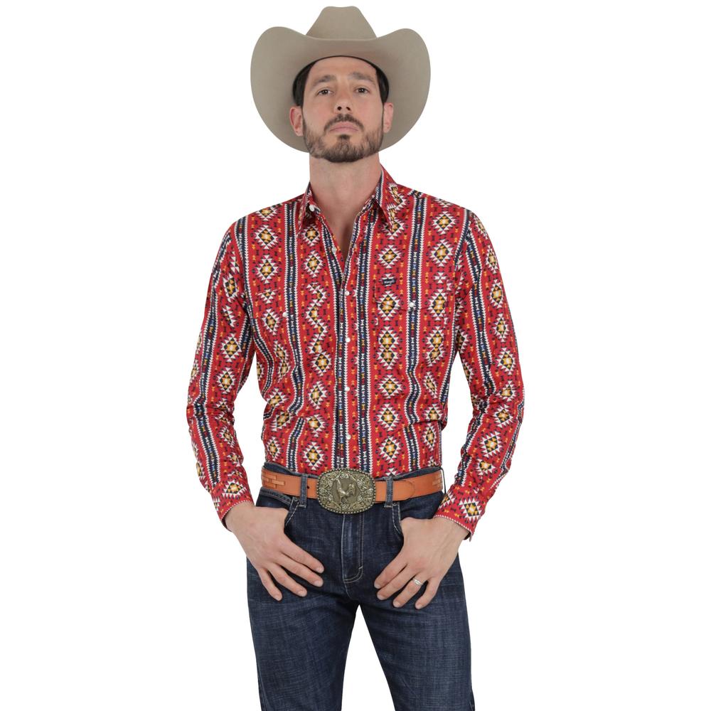 Foto 2 pulgar | Camisa Vaquera Wrangler Hombre Checotah Regular Manga Larga 992 Rojo