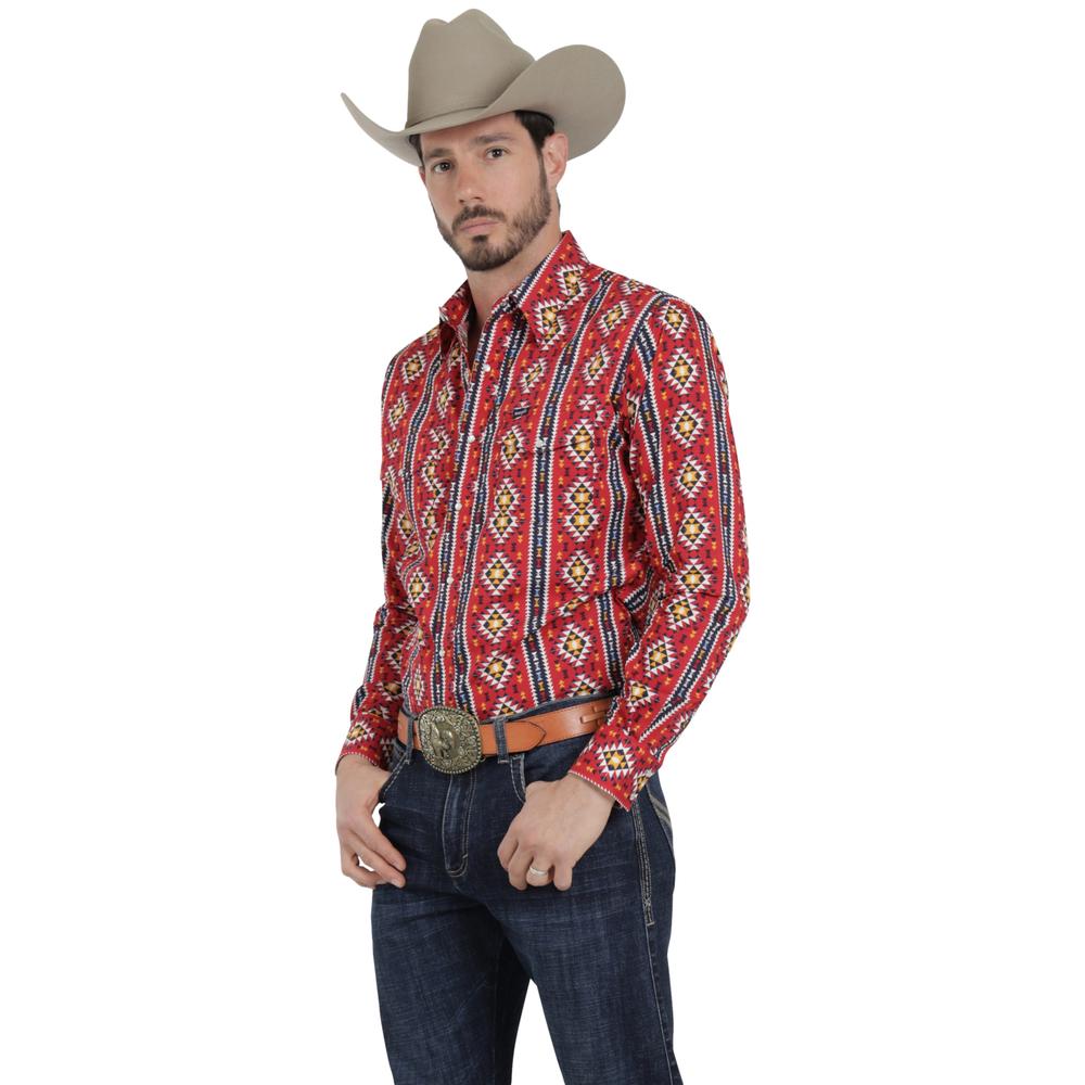 Foto 3 pulgar | Camisa Vaquera Wrangler Hombre Checotah Regular Manga Larga 992 Rojo