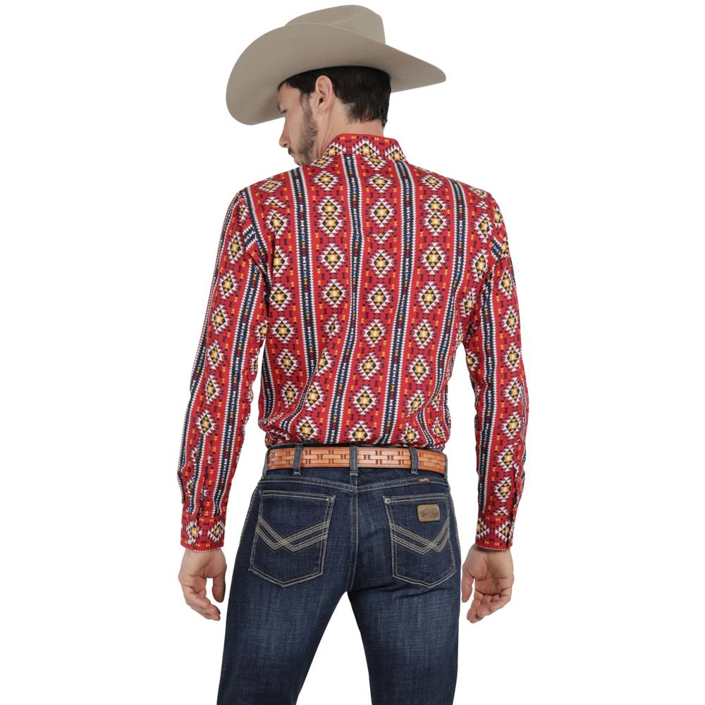 Foto 4 pulgar | Camisa Vaquera Wrangler Hombre Checotah Regular Manga Larga 992 Rojo