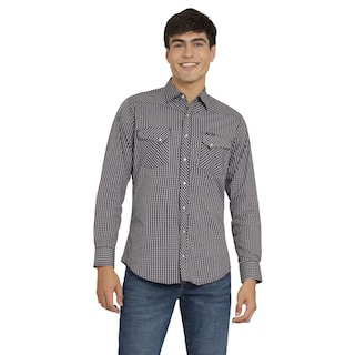 Foto 1 | Camisa Vaquera Wrangler Hombre Retro Slim Manga Larga 489 Cafe