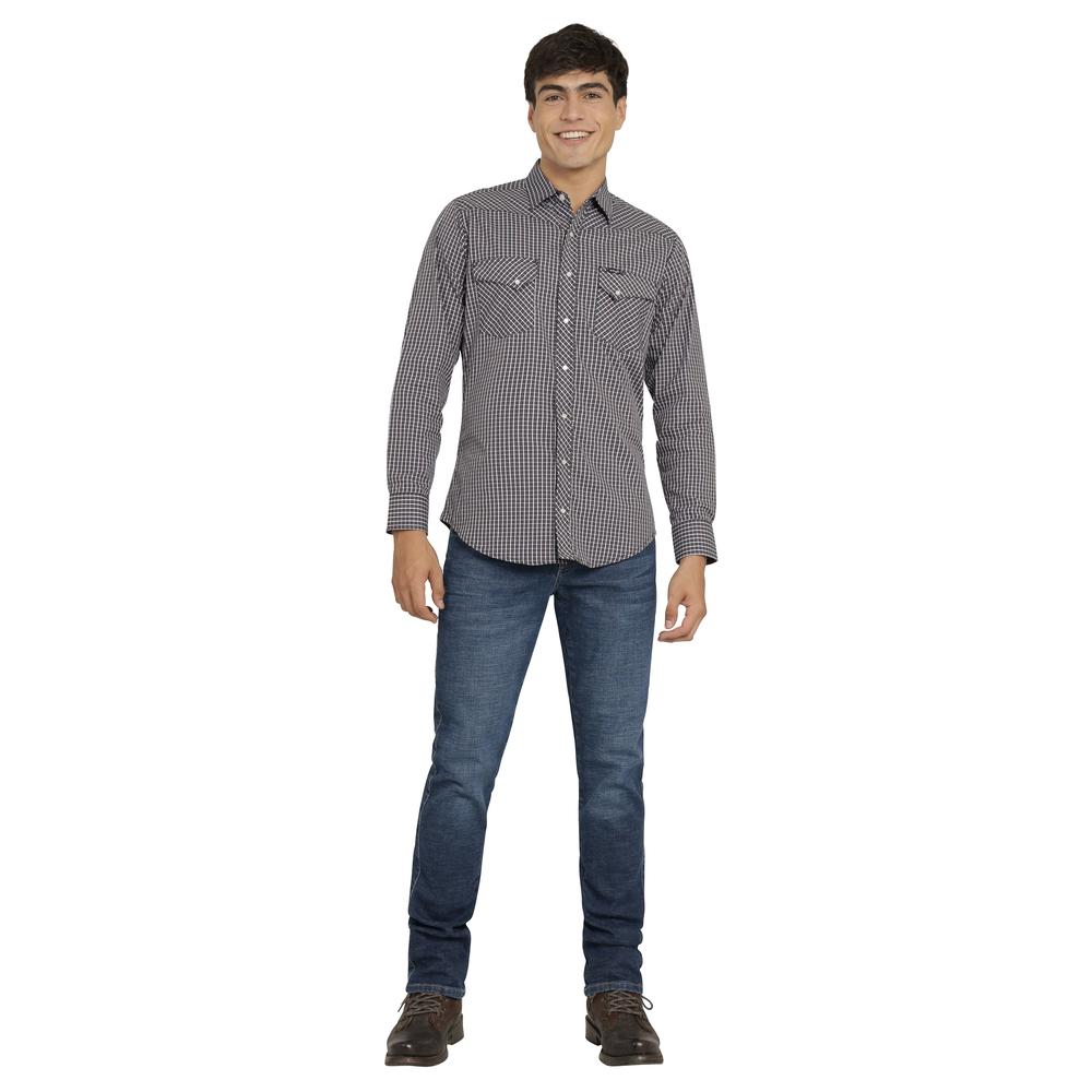 Foto 5 pulgar | Camisa Vaquera Wrangler Hombre Retro Slim Manga Larga 489 Cafe