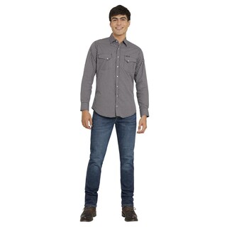 Foto 4 | Camisa Vaquera Wrangler Hombre Retro Slim Manga Larga 489 Cafe