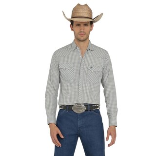Foto 1 | Camisa Vaquera Wrangler Hombre Western Fashion Slim Manga Larga 947 Azul