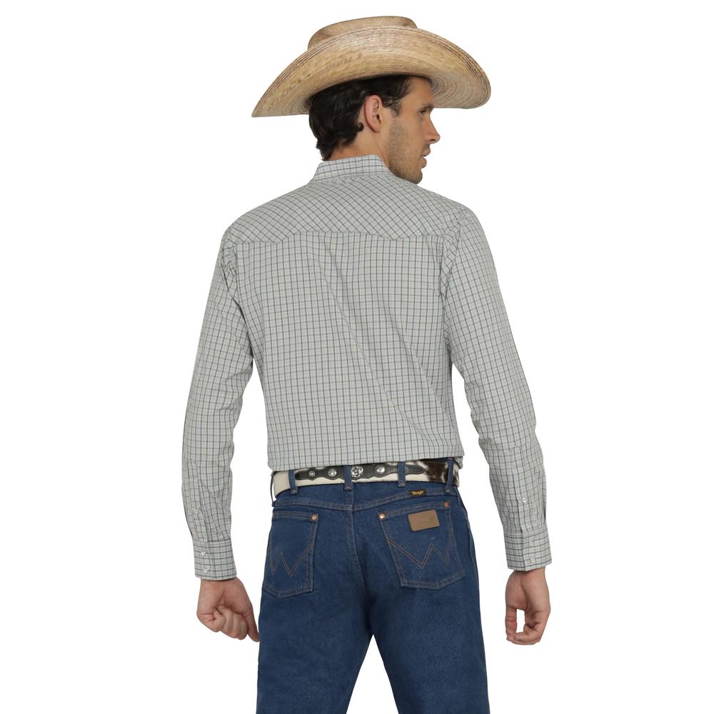 Foto 4 pulgar | Camisa Vaquera Wrangler Hombre Western Fashion Slim Manga Larga 947 Azul