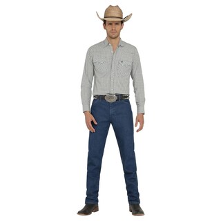 Foto 4 | Camisa Vaquera Wrangler Hombre Western Fashion Slim Manga Larga 947 Azul