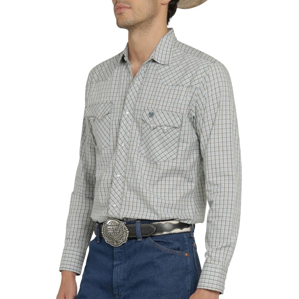 Foto 6 pulgar | Camisa Vaquera Wrangler Hombre Western Fashion Slim Manga Larga 947 Azul