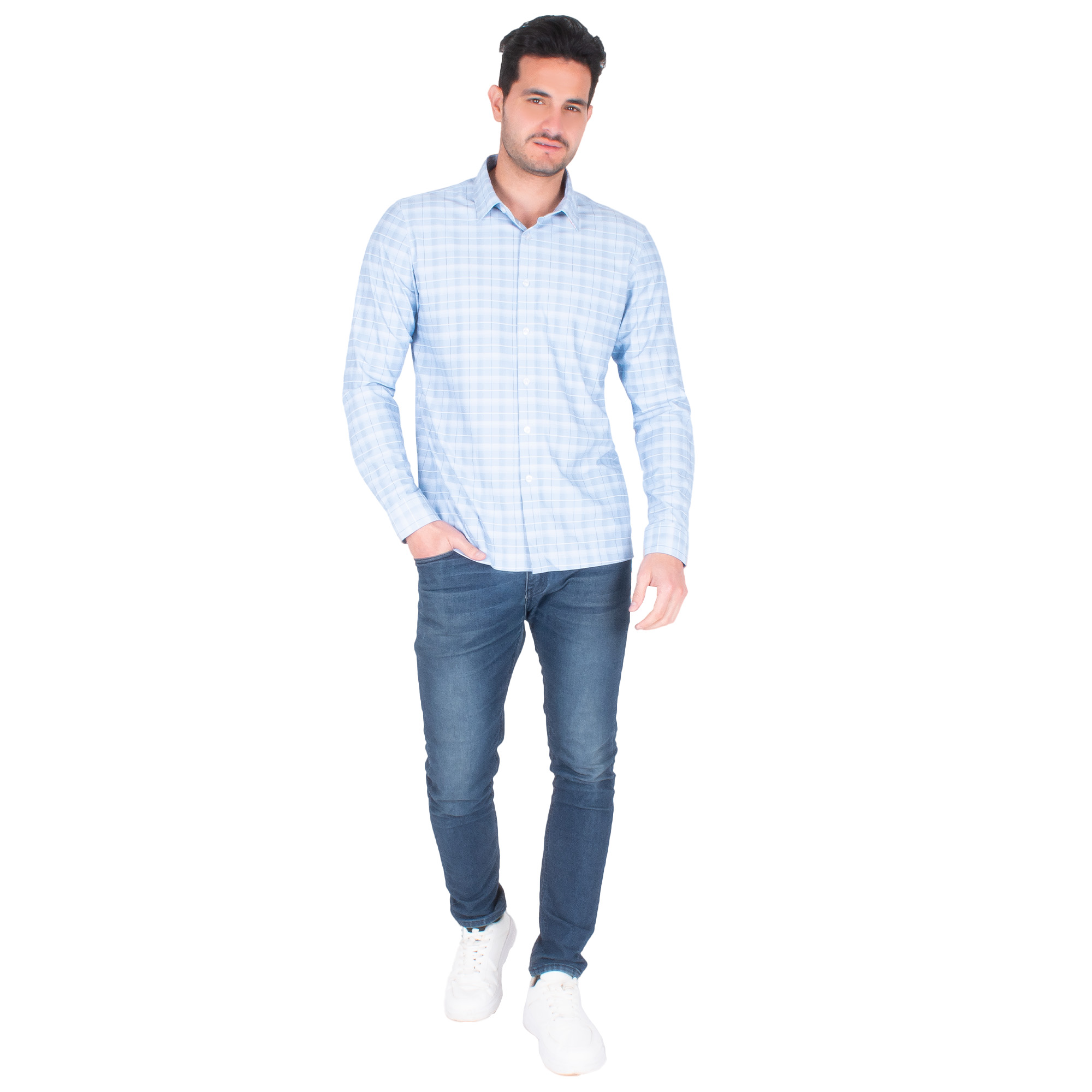Foto 4 pulgar | Generra | Camisa Casual A Cuadros, Manga Larga Para Hombre