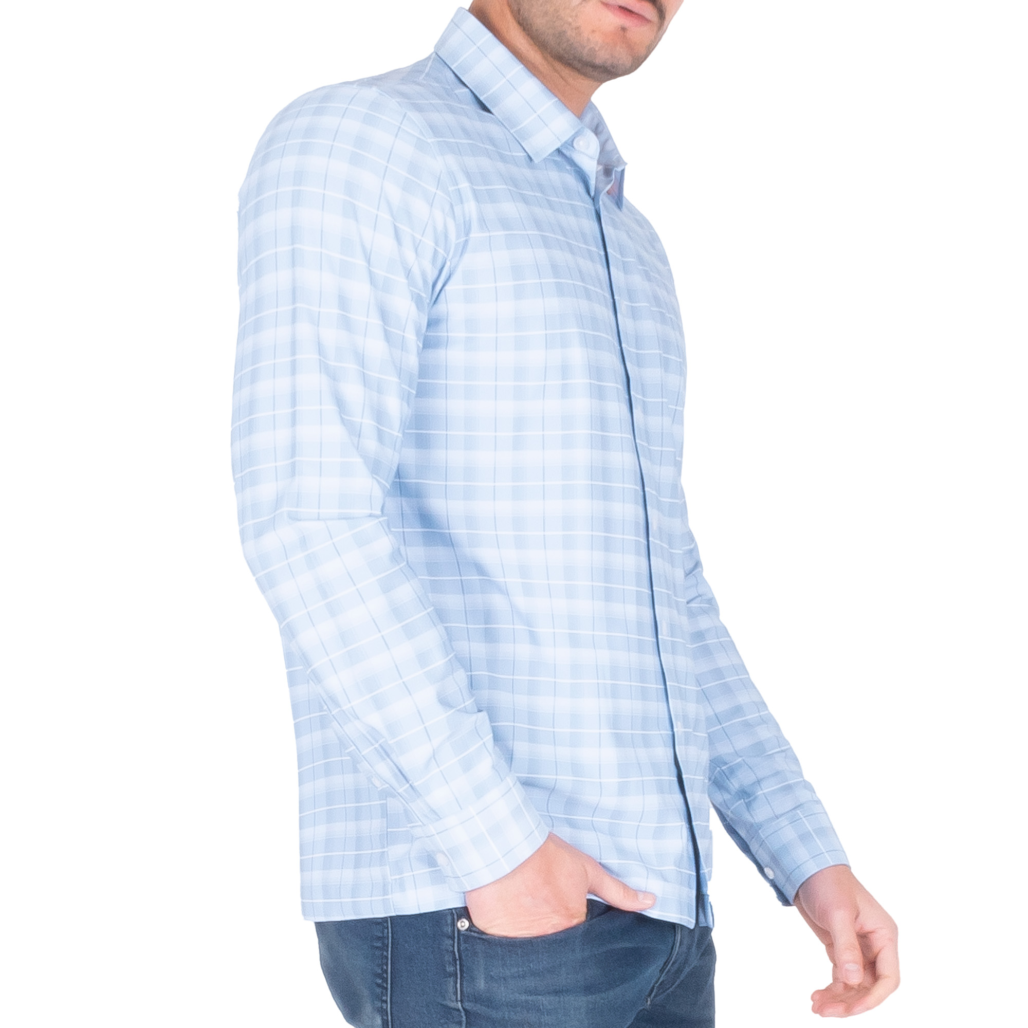 Foto 5 pulgar | Generra | Camisa Casual A Cuadros, Manga Larga Para Hombre