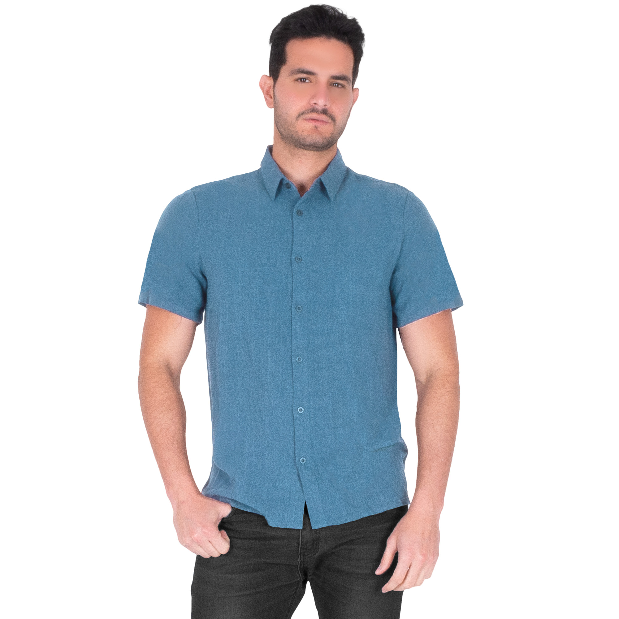 Generra | Camisa Casual De Manga Corta Para Hombre