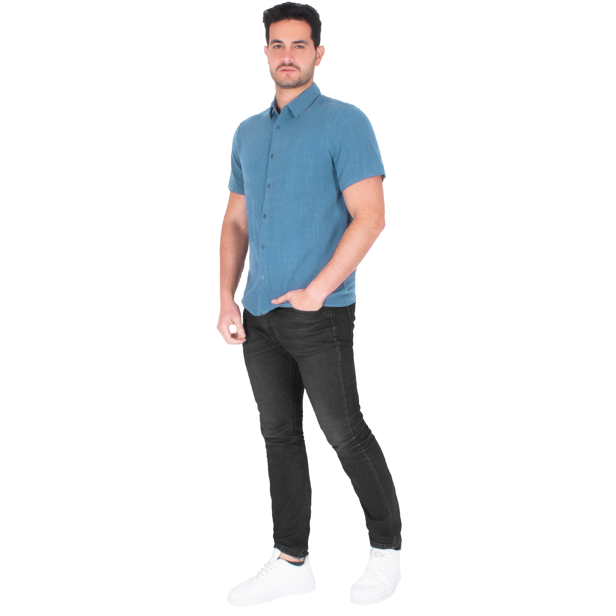 Foto 4 pulgar | Generra | Camisa Casual De Manga Corta Para Hombre
