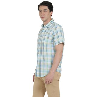Foto 2 | Camisa Lee Hombre Quality Genuine Slim Fit Manga Corta 824 Amarillo