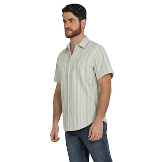 Foto 2 | Camisa Lee Hombre Quality Genuine Slim Fit Manga Corta 839 Verde