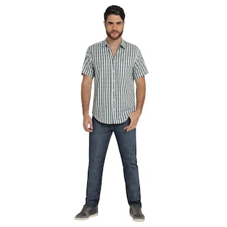 Foto 4 | Camisa Lee Hombre Quality Genuine Slim Fit Manga Corta 840 Azul