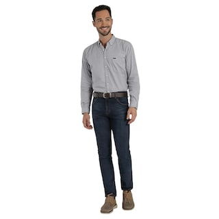 Foto 4 | Camisa Lee Classic Regular Manga Larga 879 Gris para Hombre