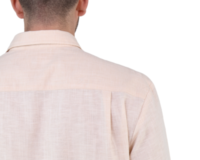 Foto 3 | Guayabera Caqui Manga Larga Marca Rams Cottons Alforzada Textura Lino Slim Fit Para Hombre