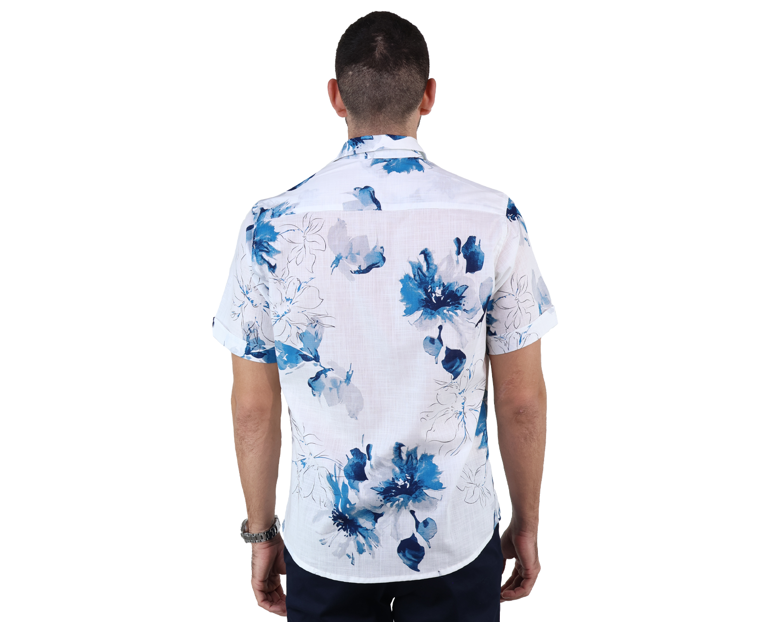 Foto 3 pulgar | Camisa Estampado Floral Marca Rams Cottons Manga Corta De Algodón Para Hombre