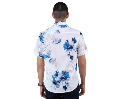 Foto 2 | Camisa Estampado Floral Marca Rams Cottons Manga Corta De Algodón Para Hombre