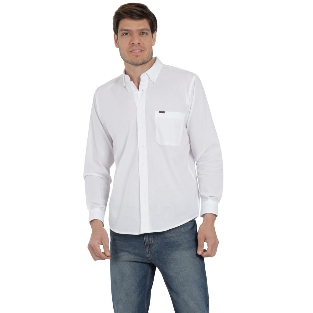 Camisa Lee Hombre Classic Regular Manga Larga 721 Blanco