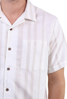 Foto 3 | Camisa De Algodón Rams Cottons Manga Corta Estilo Resort Estampado Arena Para Caballero