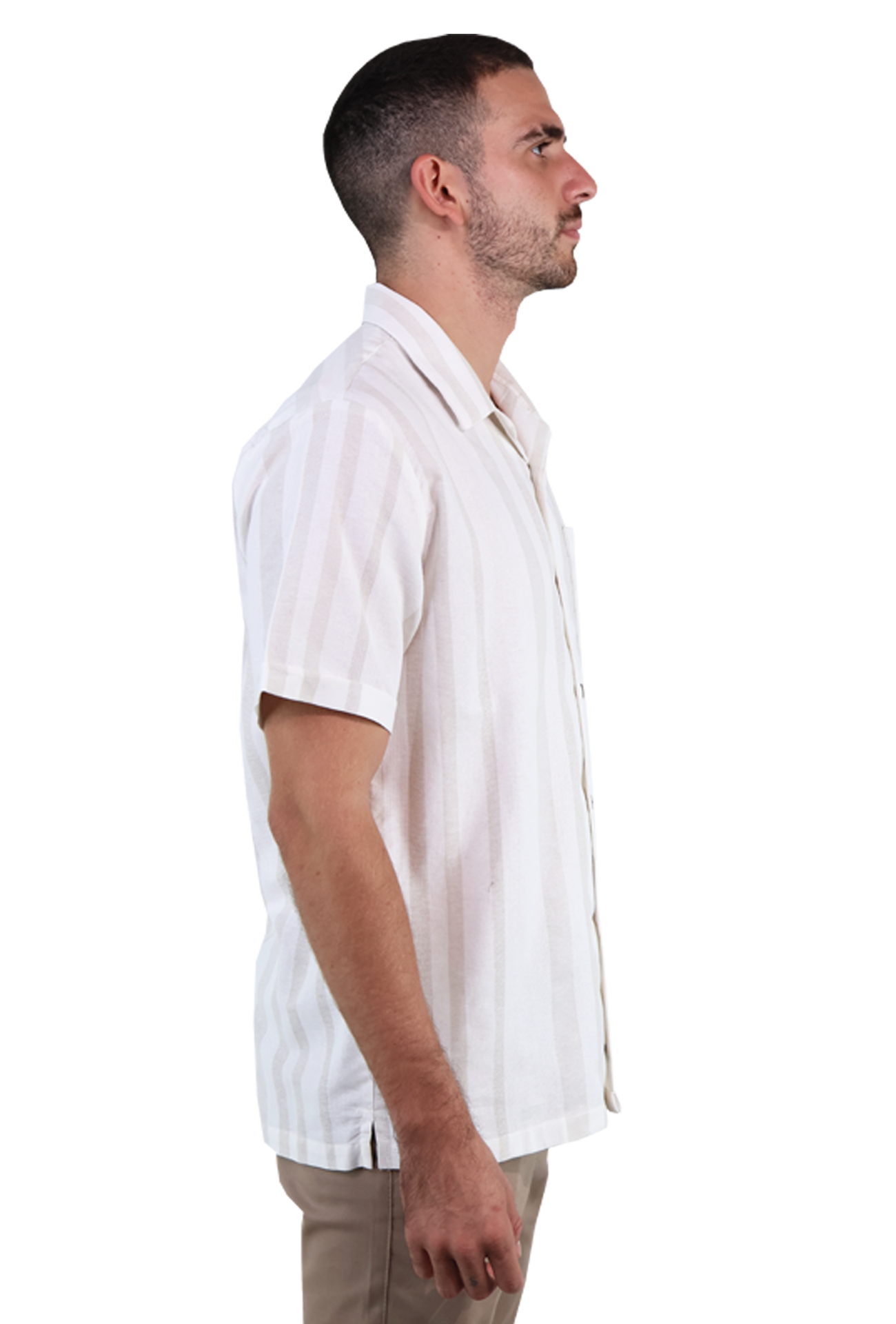 Foto 4 | Camisa De Algodón Rams Cottons Manga Corta Estilo Resort Estampado Arena Para Caballero