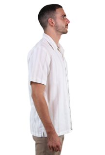 Foto 4 | Camisa De Algodón Rams Cottons Manga Corta Estilo Resort Estampado Arena Para Caballero