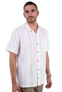 Foto 5 | Camisa De Algodón Rams Cottons Manga Corta Estilo Resort Estampado Arena Para Caballero