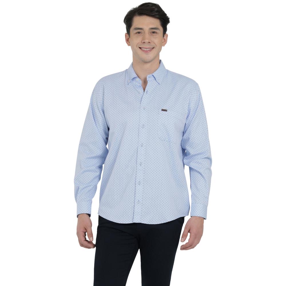 Camisa Lee Classic Regular Manga Larga 821 Azul para Hombre