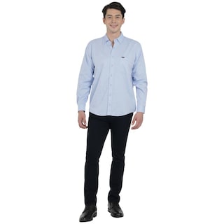 Foto 4 | Camisa Lee Classic Regular Manga Larga 821 Azul para Hombre