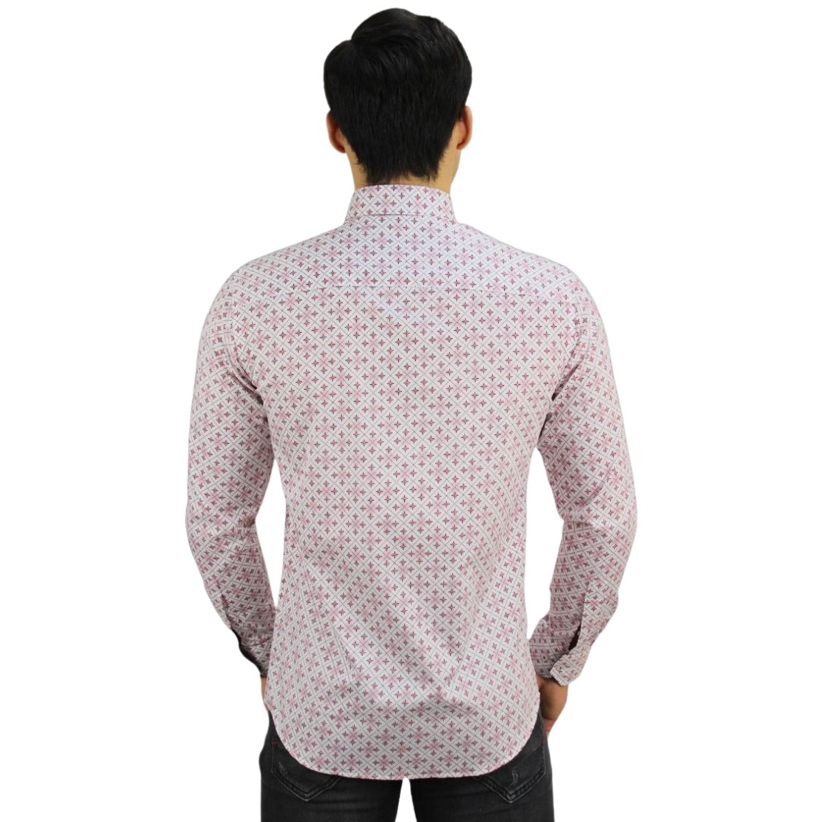Foto 3 pulgar | Camisa Barabas 2b355 Blanco Rojo Para Hombre