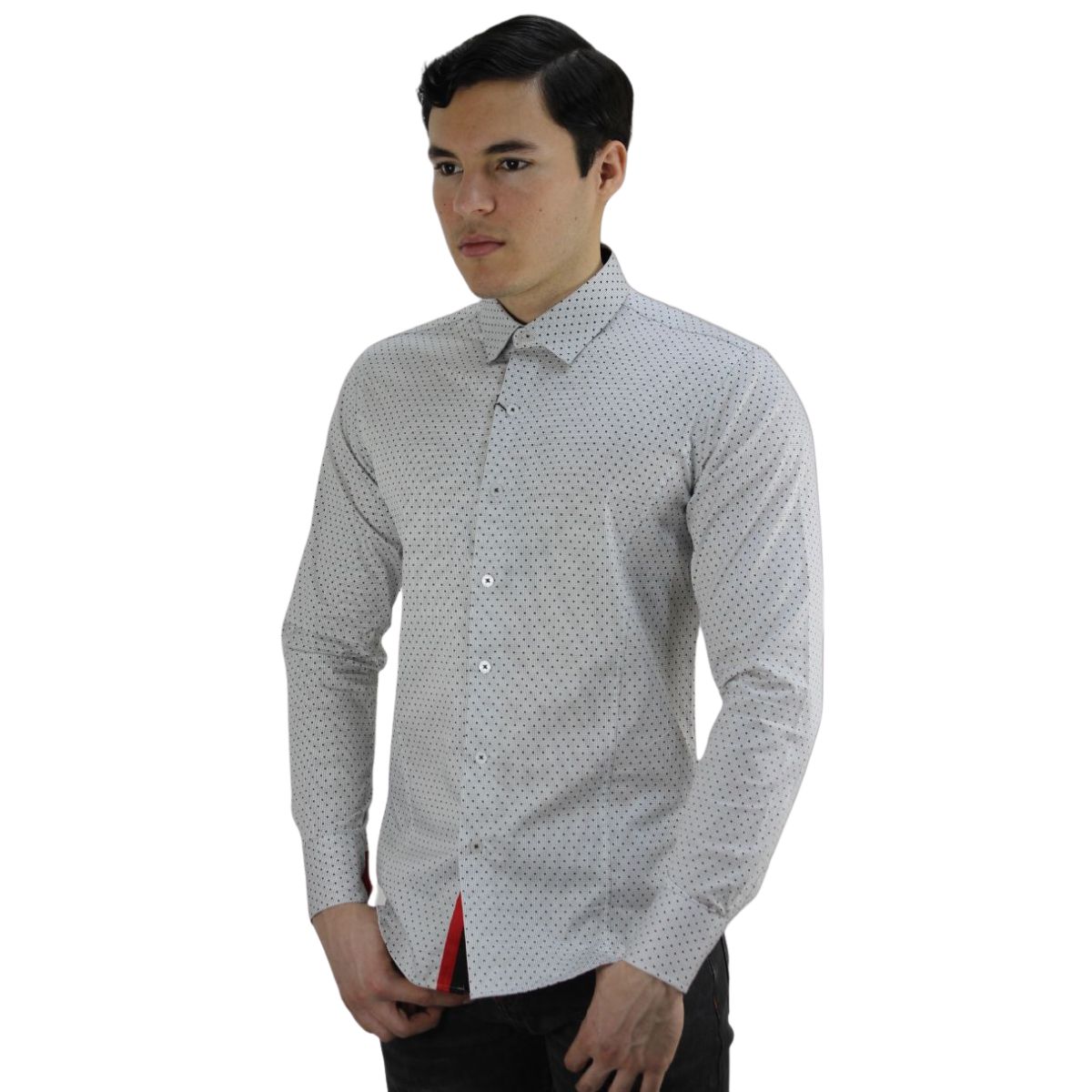 Foto 2 pulgar | Camisa Barabas 2b356 Blanco Negro Para Hombre