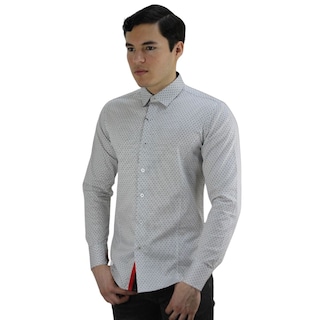 Foto 1 | Camisa Barabas 2b356 Blanco Negro Para Hombre