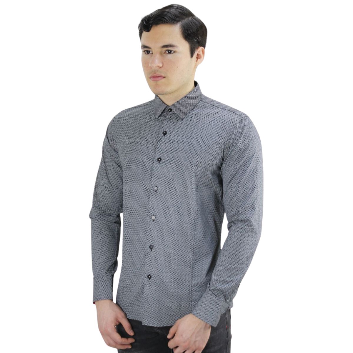Foto 2 pulgar | Camisa Barabas 2b354 Negra Blanca Para Hombre