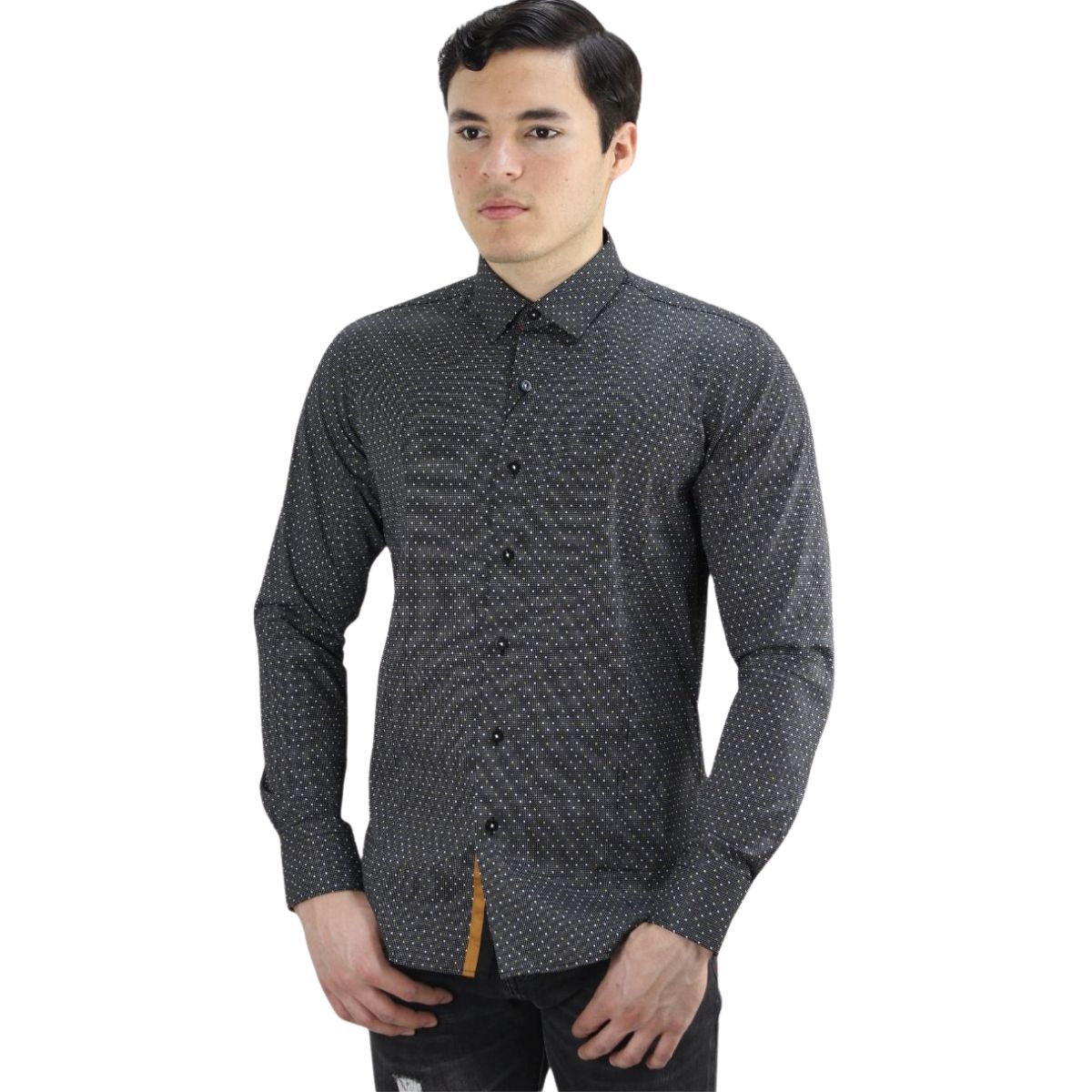 Camisa Barabas 2b356 Negra Para Hombre