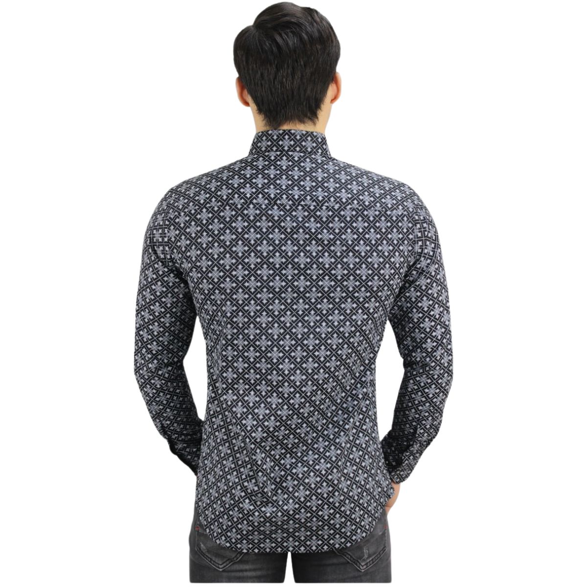 Foto 3 pulgar | Camisa Barabas 2b355 Negra Blanca Para Hombre