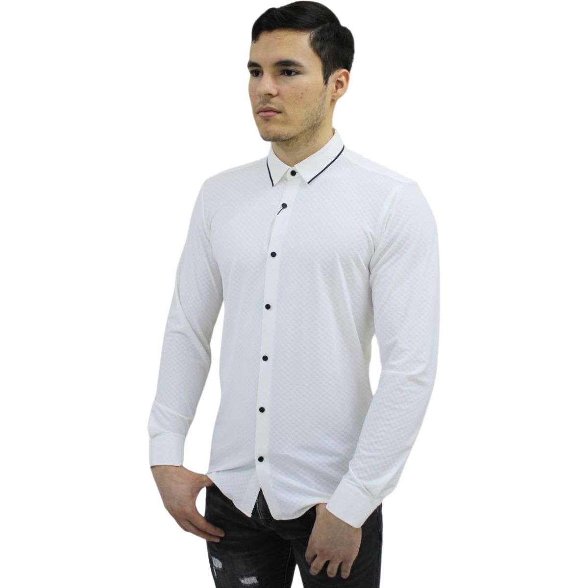 Foto 2 pulgar | Camisa Barabas 2b403 Blanca Para Hombre