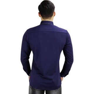 Foto 2 | Camisa Barabas 2b404 Azul Marino Para Hombre