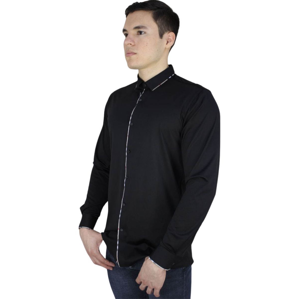 Foto 2 pulgar | Camisa Barabas 2b404 Negra Para Hombre