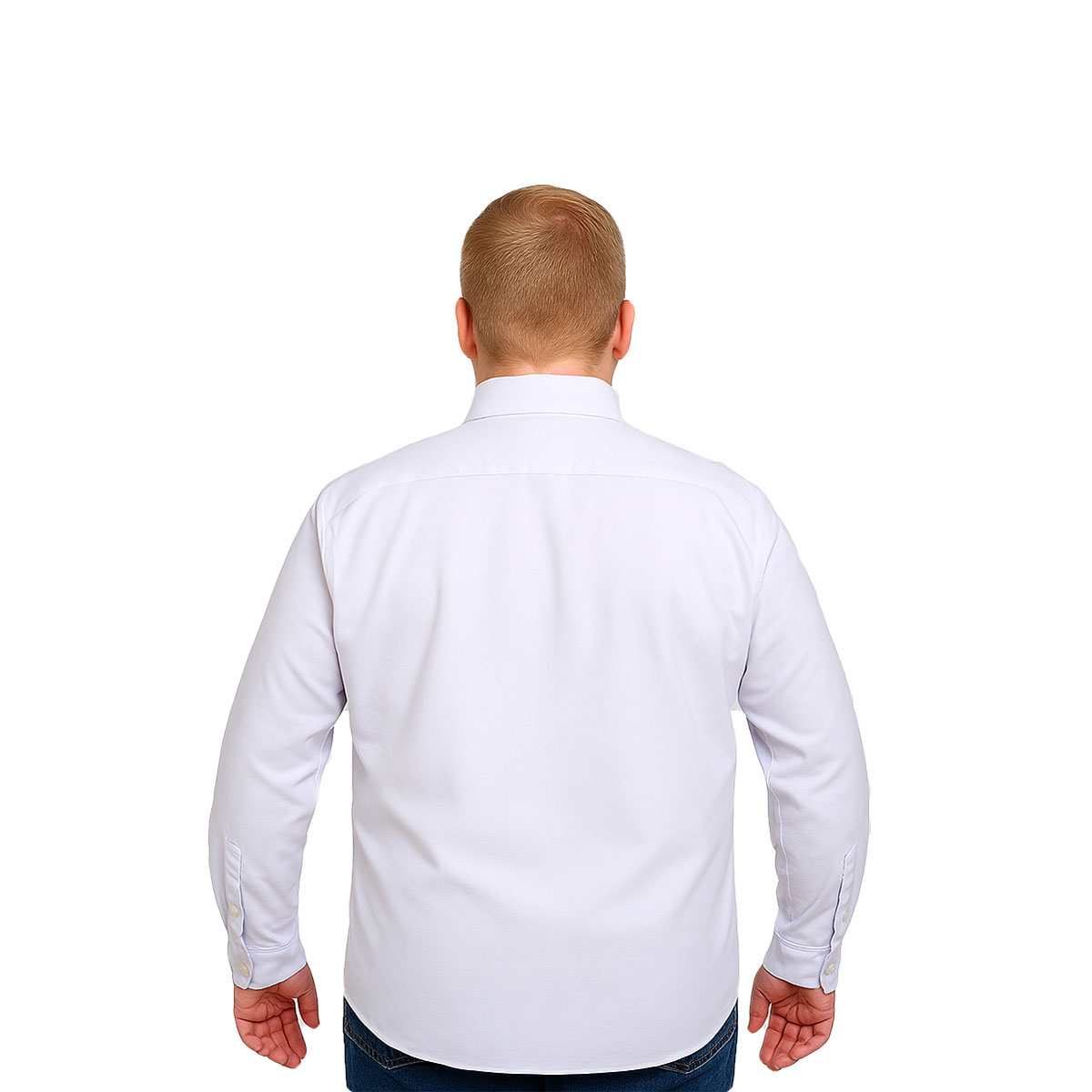 Foto 3 pulgar | Camisa Big Kong Blanca Lisa Hombre Grande Formal Manga Larga